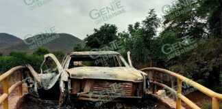 Localizan dos cadáveres calcinados al interior de una camioneta blindada