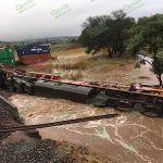 Por la fuerte lluvia, se descarrila tren de KCSM en Morelia