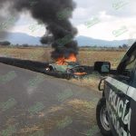 Vuelca y se incendia patrulla de la Policía Michoacán
