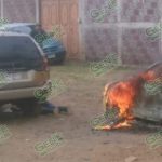 Matan a dos hombres y una mujer muere calcinada