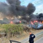 Se incendia corralón de Seguridad Pública estatal
