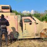 SSP, Sedena y Gn aseguran vehículos con blindaje artesanal en Aguililla