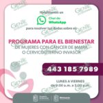 Ofrece Bienestar información por WhatsApp del programa mujeres con cáncer