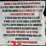 Colocan narco mantas en Apatzingán y Buenavista