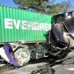 Chocan cinco tráileres y una camioneta en autopista de Occidente