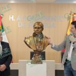 Devela Alfonso Martínez busto de Morelos que será colocado en el CAM