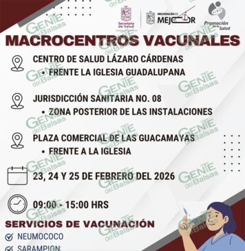 Seguirán macrocentros vacunales contra sarampión en Lázaro Cárdenas