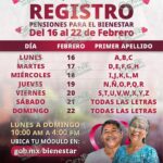Del 16 al 22 de febrero, registro a Pensiones Mujeres Bienestar y Adultos Mayores