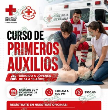 Cruz Roja invita a población joven a capacitarse en primeros auxilios